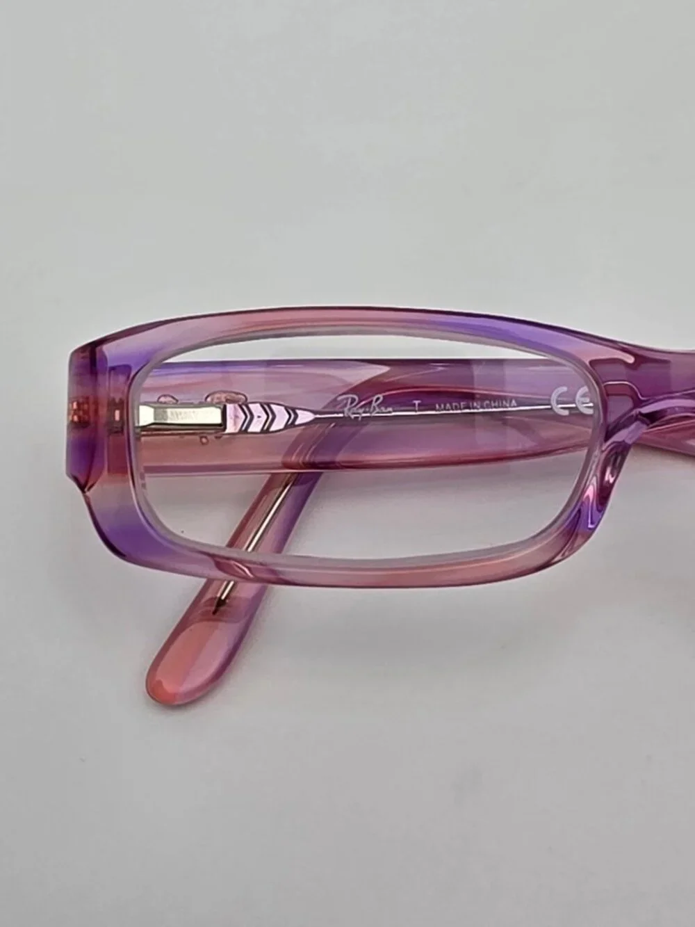 Ray-Ban Jr. RB1512 3530 Purple Pink Crystal Stripe Kids Eyeglasses Frame 46mm
